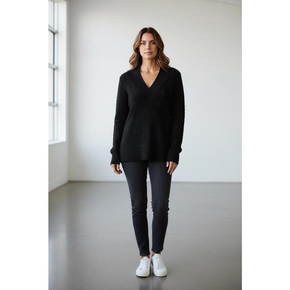 Eddie Bauer Woman’s‎ Black Glitter Sweater Size Tall Medium